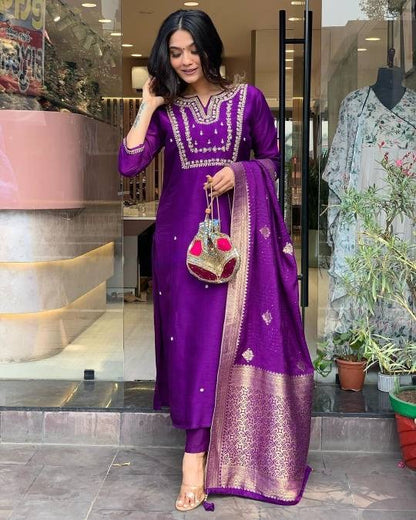 Purple Kurti Set