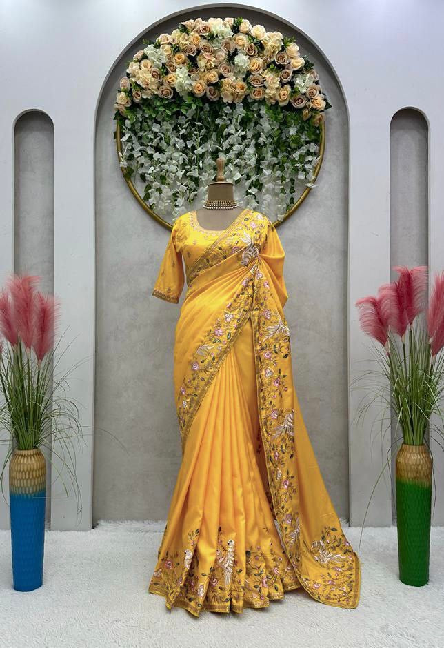 THALIA - Designer Dola Silk Saree with Beautiful Grand Border