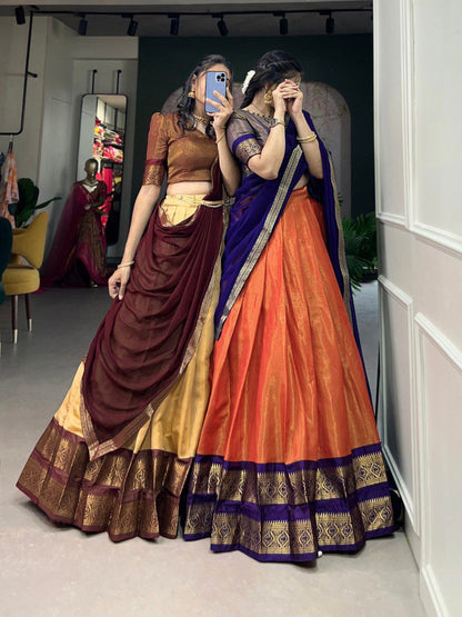 Aruni - Half Sarees Kanchi Banarasi Lehenga