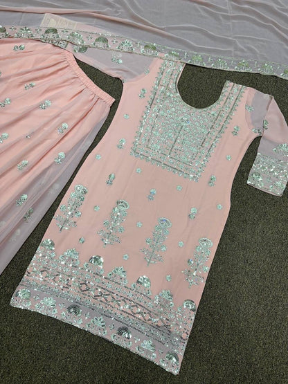 Chandini Baby Pink Sharara Suit