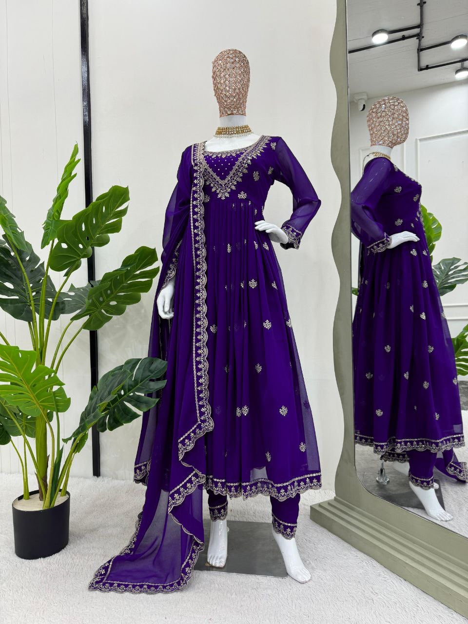 ESHANA - Purple Anarkali Suits