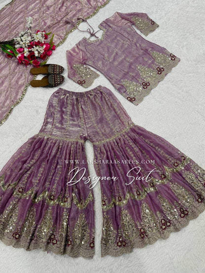 Laksharaa Sarees VERONICA — Shimmer Sharara Suit Lavender