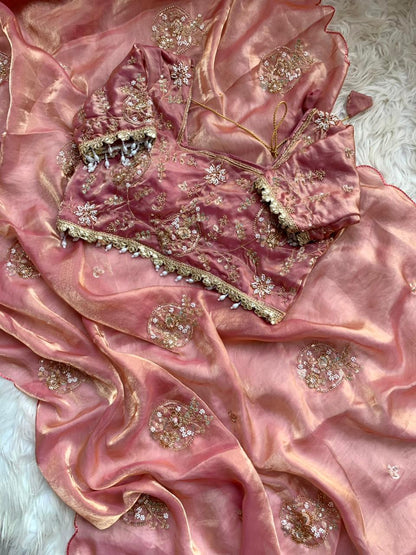 JESSIE — Shimmer Space Silk Saree x stitched blouse - Laksharaa Sarees