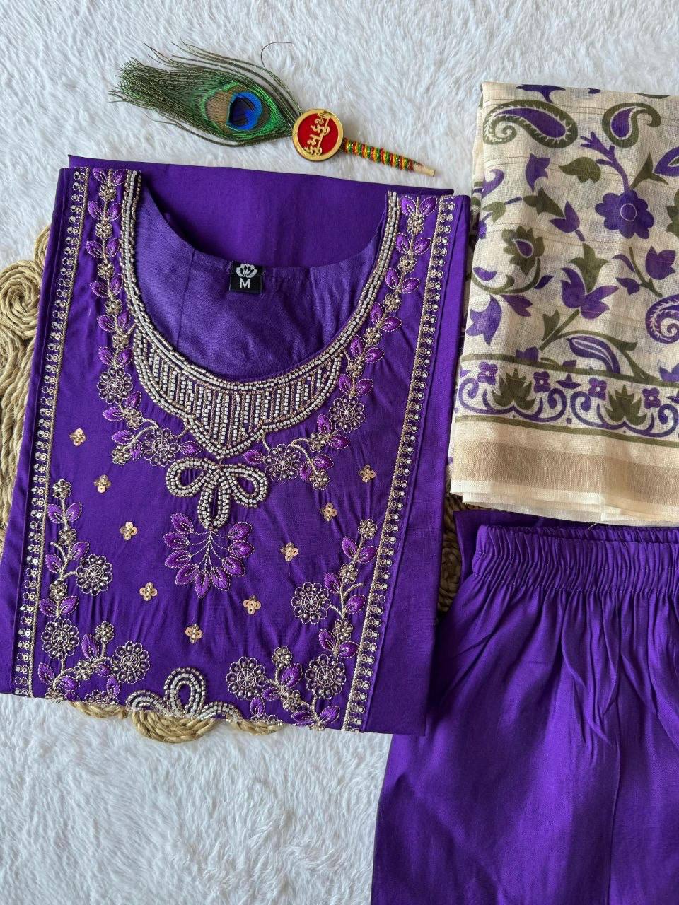 Laksharaa Sarees Kurti Set Purple Detailed View