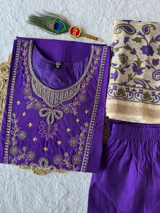 Laksharaa Sarees Kurti Set Purple Detailed View
