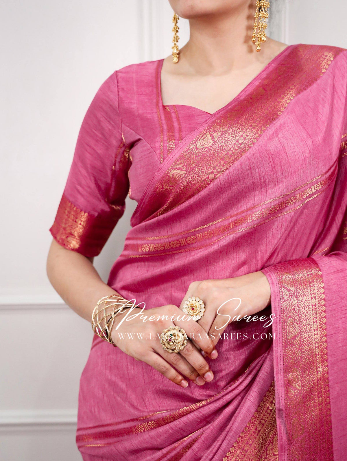 Laksharaa Sarees BANU Dola silk Saree Pink