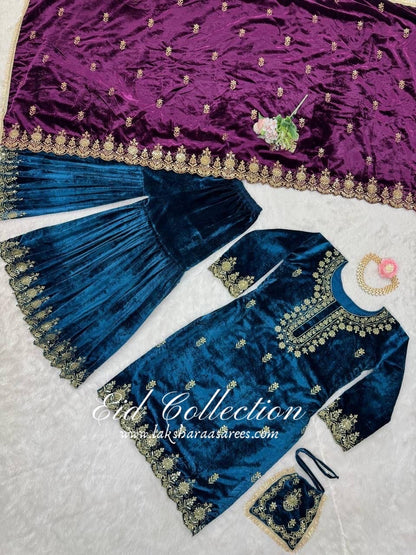 NARA — Premium Velvet Sharara Suits