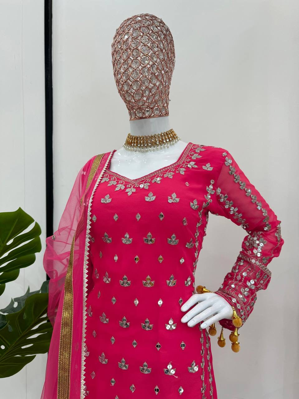 SALINA - Pink Designer Sharara Suit