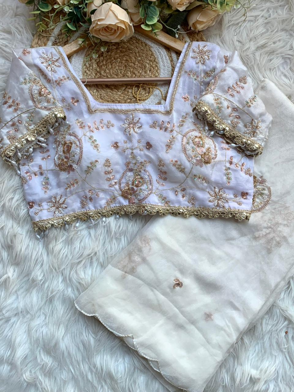 JESSIE — Shimmer Space Silk Saree x stitched blouse - Laksharaa Sarees