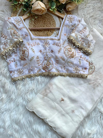 JESSIE — Shimmer Space Silk Saree x stitched blouse - Laksharaa Sarees