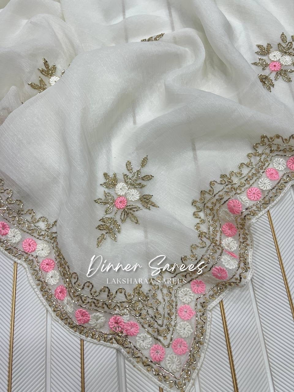 CAMILA - Chiffon Georgette Saree x Floral Work