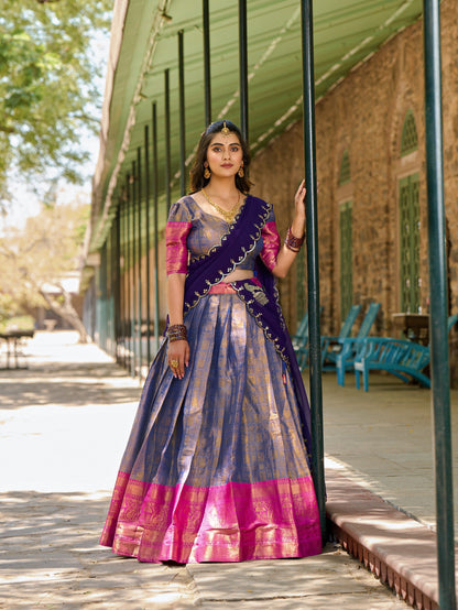 Meenaxi - Half Sarees Kanchi Banarasi Lehenga