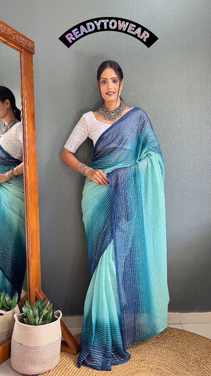 Ombré Georgette Readymade Saree