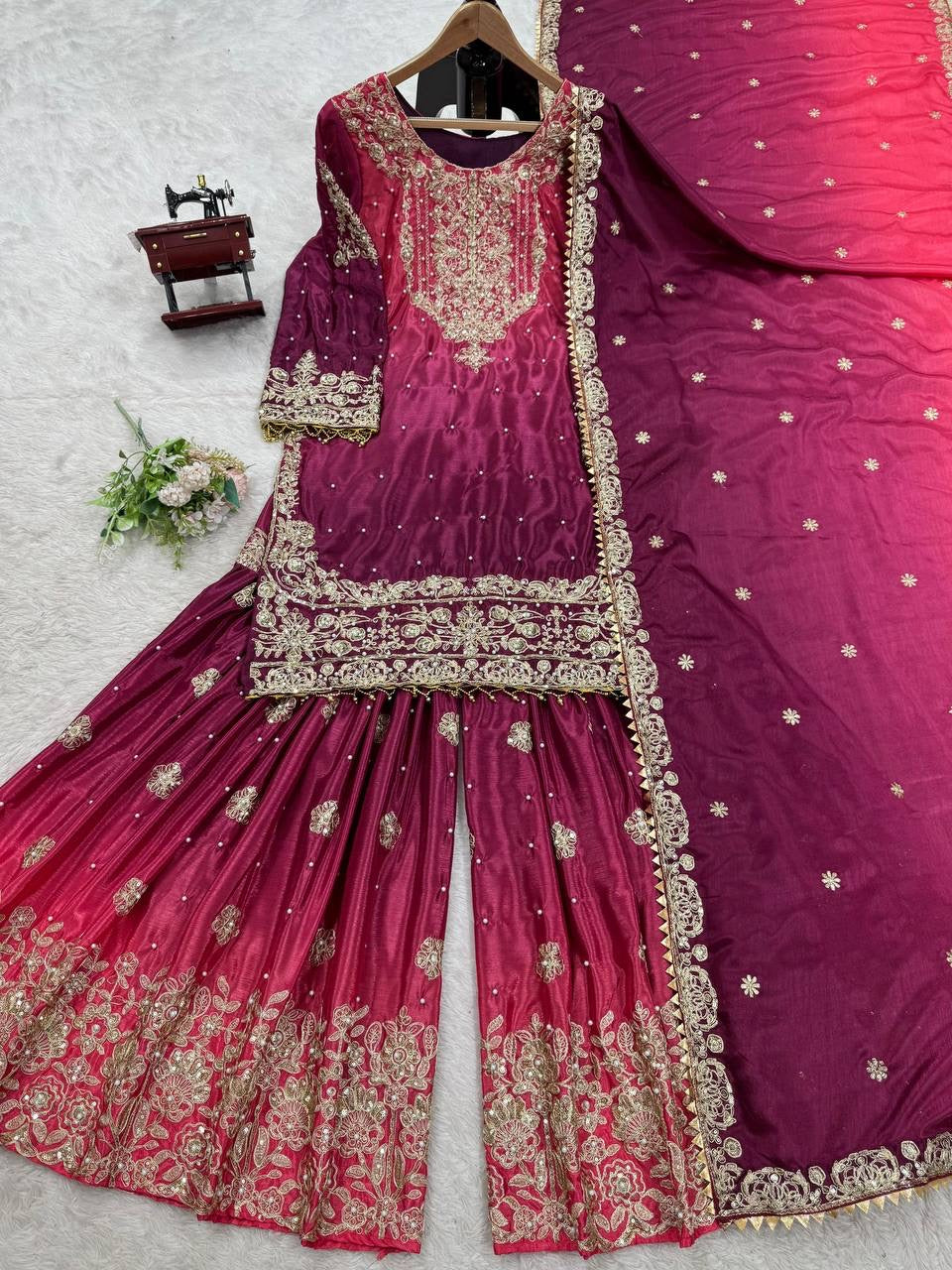 LAVINAA - Ombré Sharara Suit