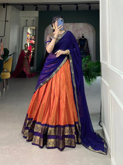 Aruni - Half Sarees Kanchi Banarasi Lehenga