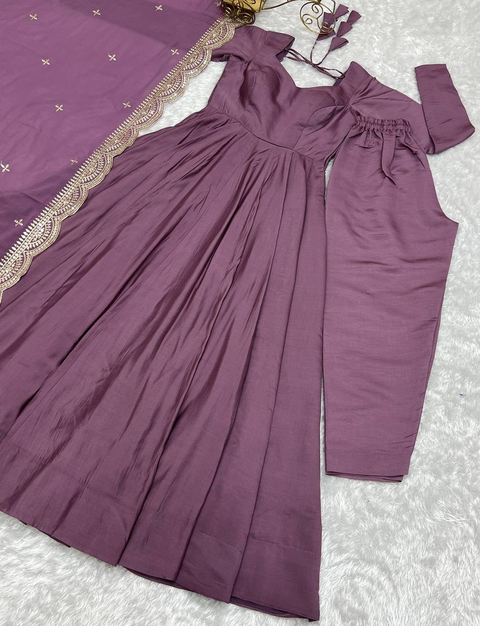 Purple Anarkali suit