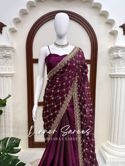 Laksharaa Sarees LAUREL Saree Wine Purple