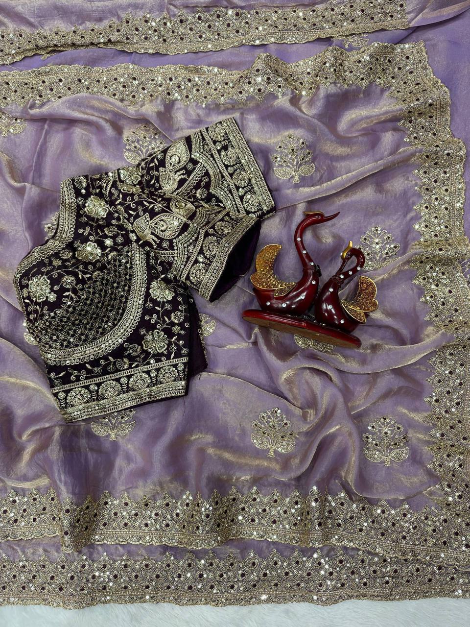 Laksharaa Sarees JESSIA — Premium Shimmer Saree with readymade blouse Lavender