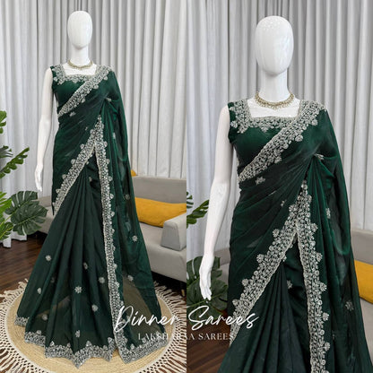 Laksharaa Sarees MEENA Grand Green Shimmer Saree Mannequin Full Length