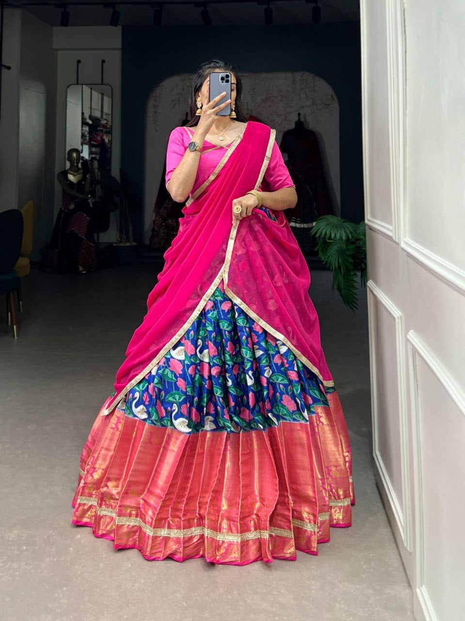 DEEPTI - Half Sarees Mysore Silk Lehenga