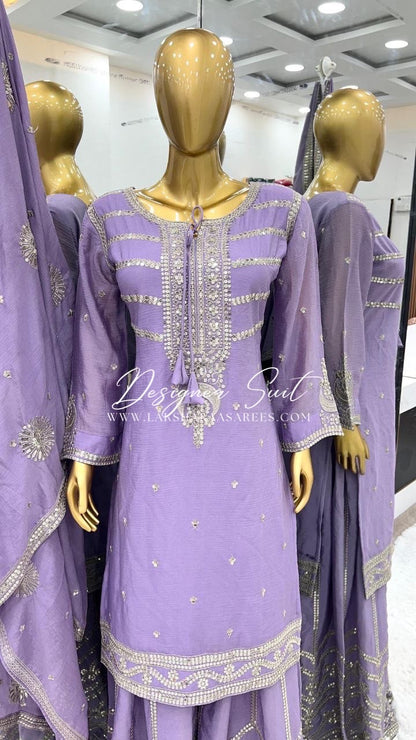 LIHAA - Pastel Designer Pallazo Suits