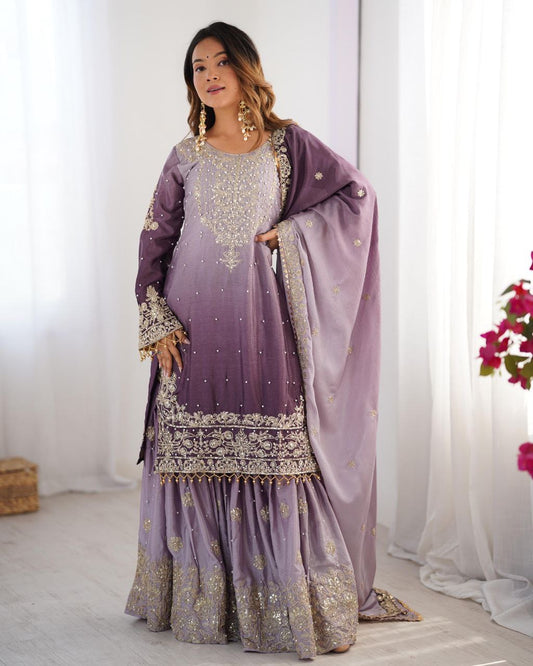 LAVINAA - Ombré Sharara Suit