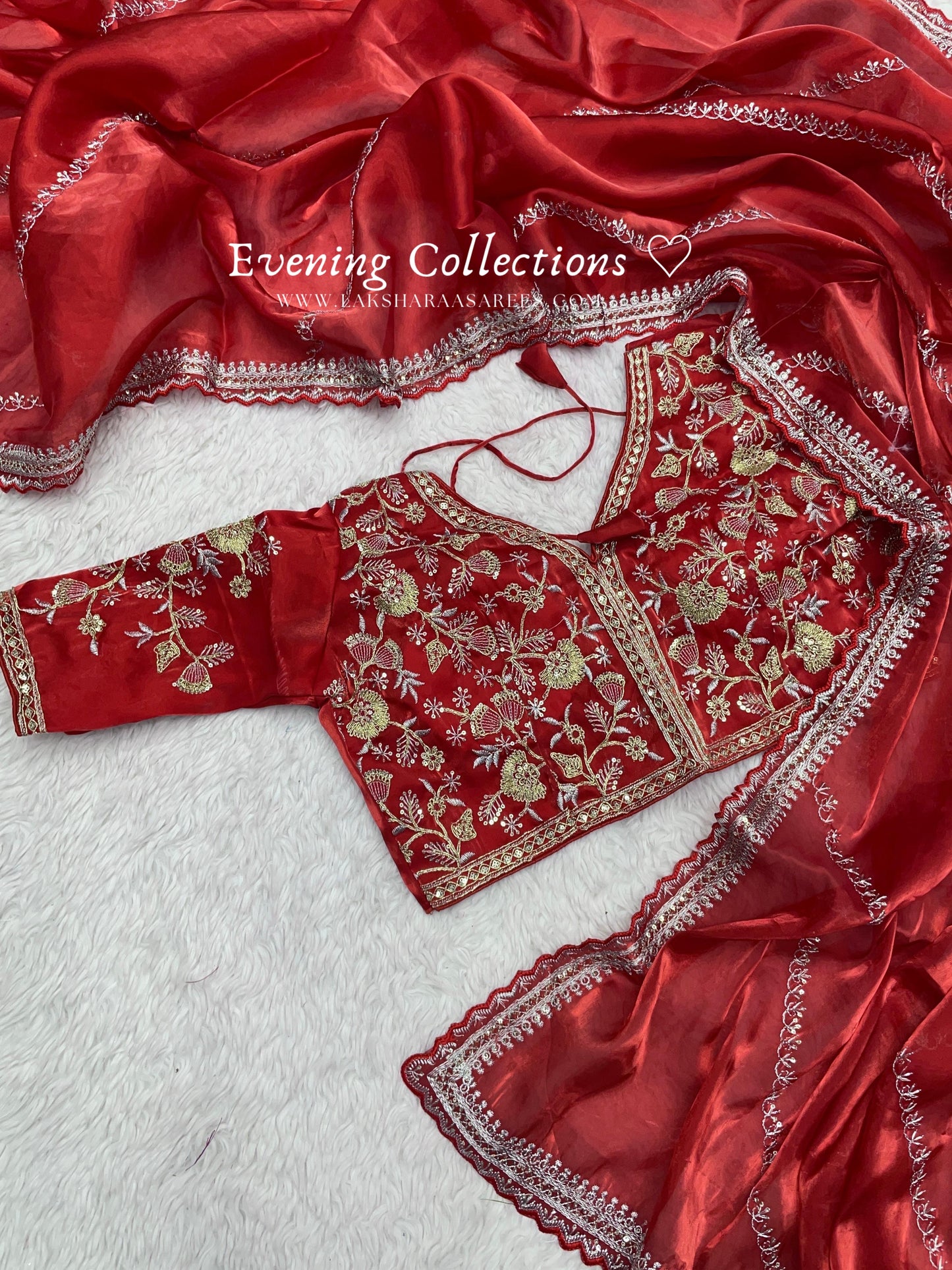 SONIYAA - Shimmer Silk Saree x Readymade Blouse