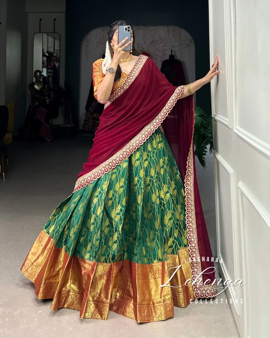 AARTHI - Half Sarees Kanchi Banarasi Lehenga