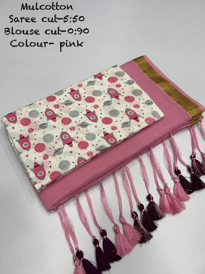 Diwali Special — Mul Cotton Sarees x Tassle Border