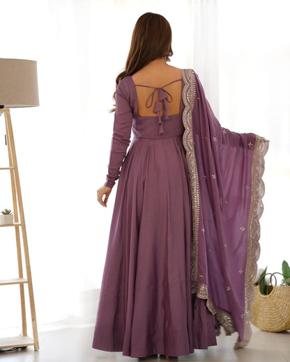 Purple Anarkali suit