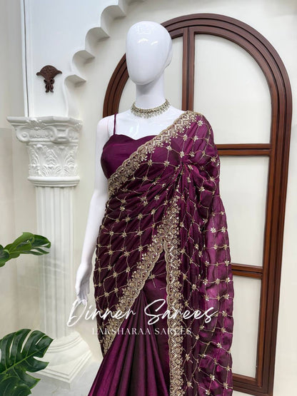 Laksharaa Sarees LAUREL Saree Wine Purple