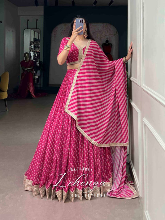 Laksharaa Sarees PREETI lehenga Pink Full Length View