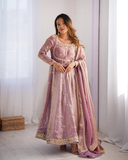 Laksharaa Sarees MIYAA — shimmer silk Anarkali suit Mauve