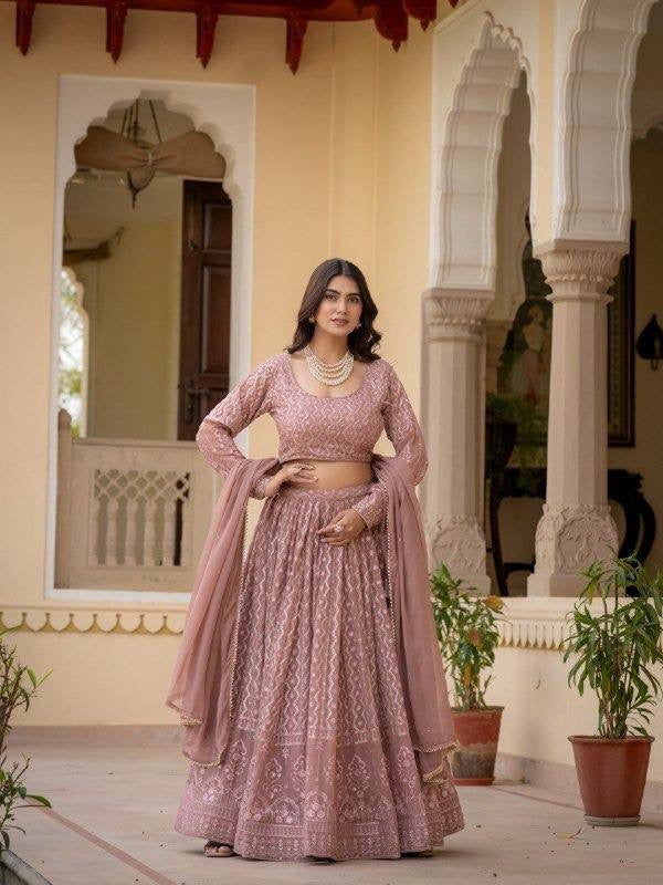 Rosy Brown Lucknowi Lehenga