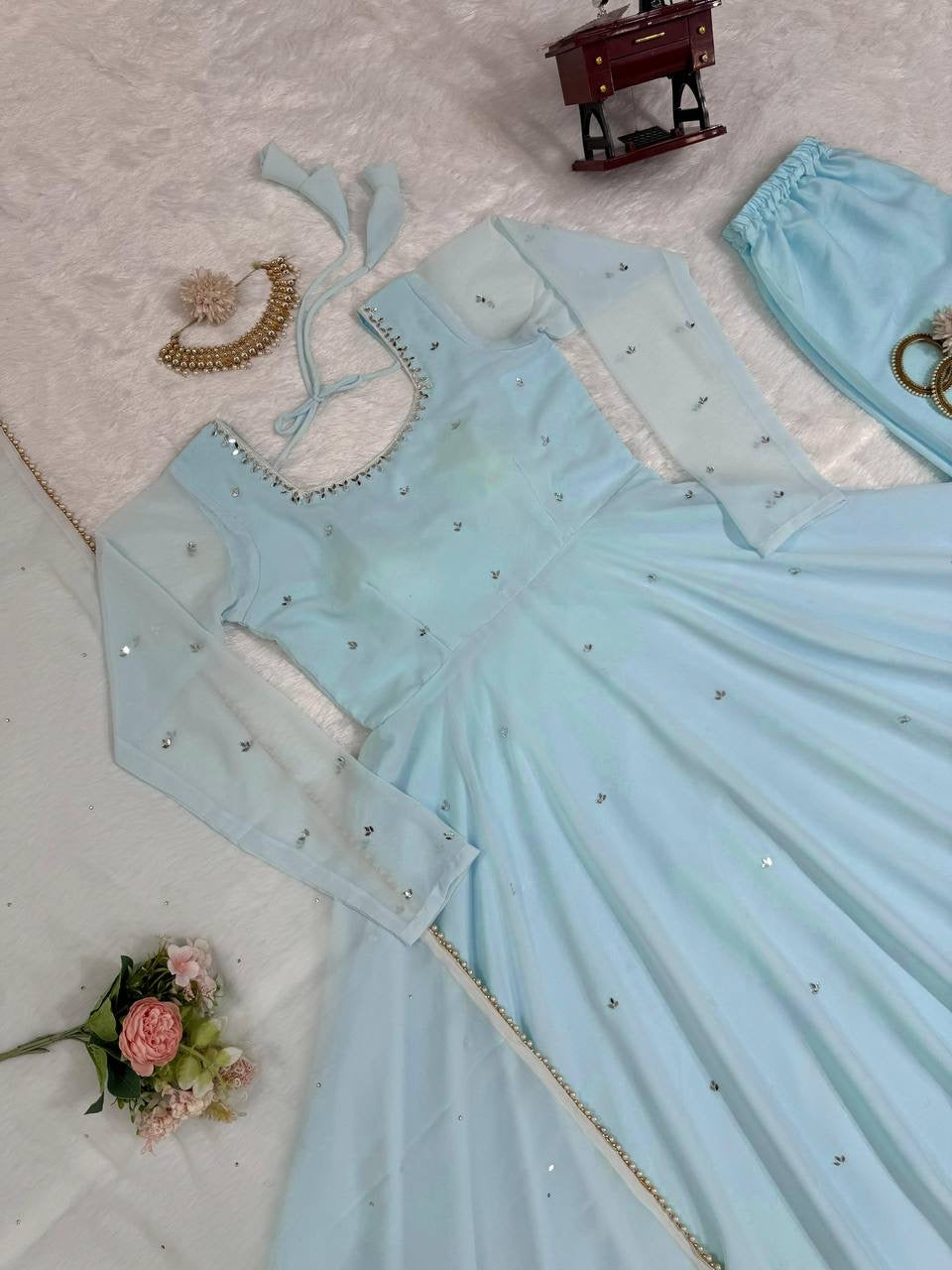 SAMIHA - Baby Blue Anarkali Suit