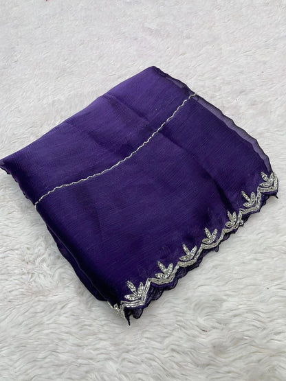 SARIKA — Luxury Shimmer Silk Saree with Stone Border