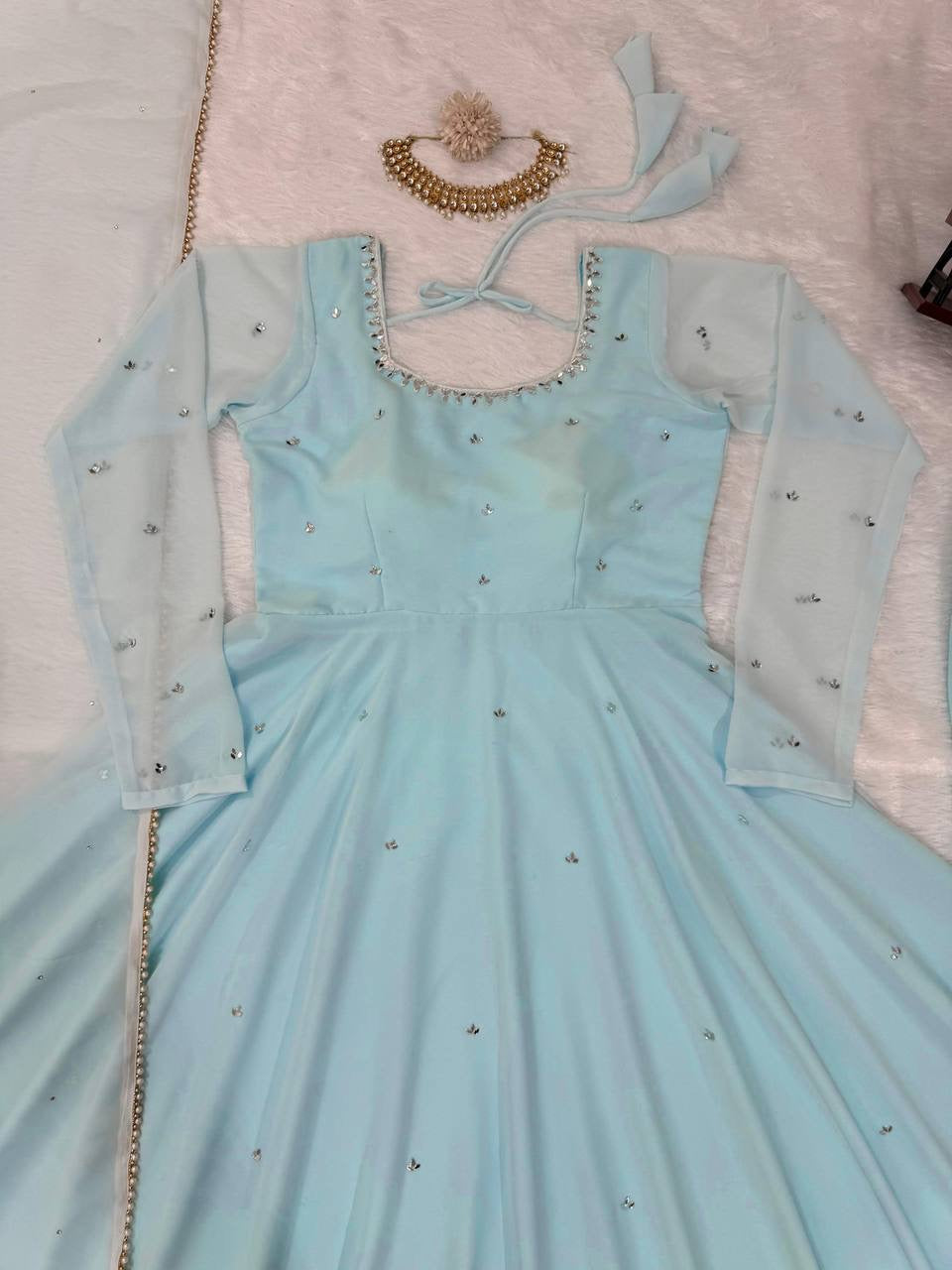 SAMIHA - Baby Blue Anarkali Suit