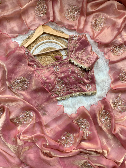 JESSIE — Shimmer Space Silk Saree x stitched blouse - Laksharaa Sarees