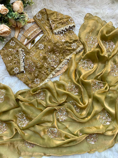 JESSIE — Shimmer Space Silk Saree x stitched blouse - Laksharaa Sarees