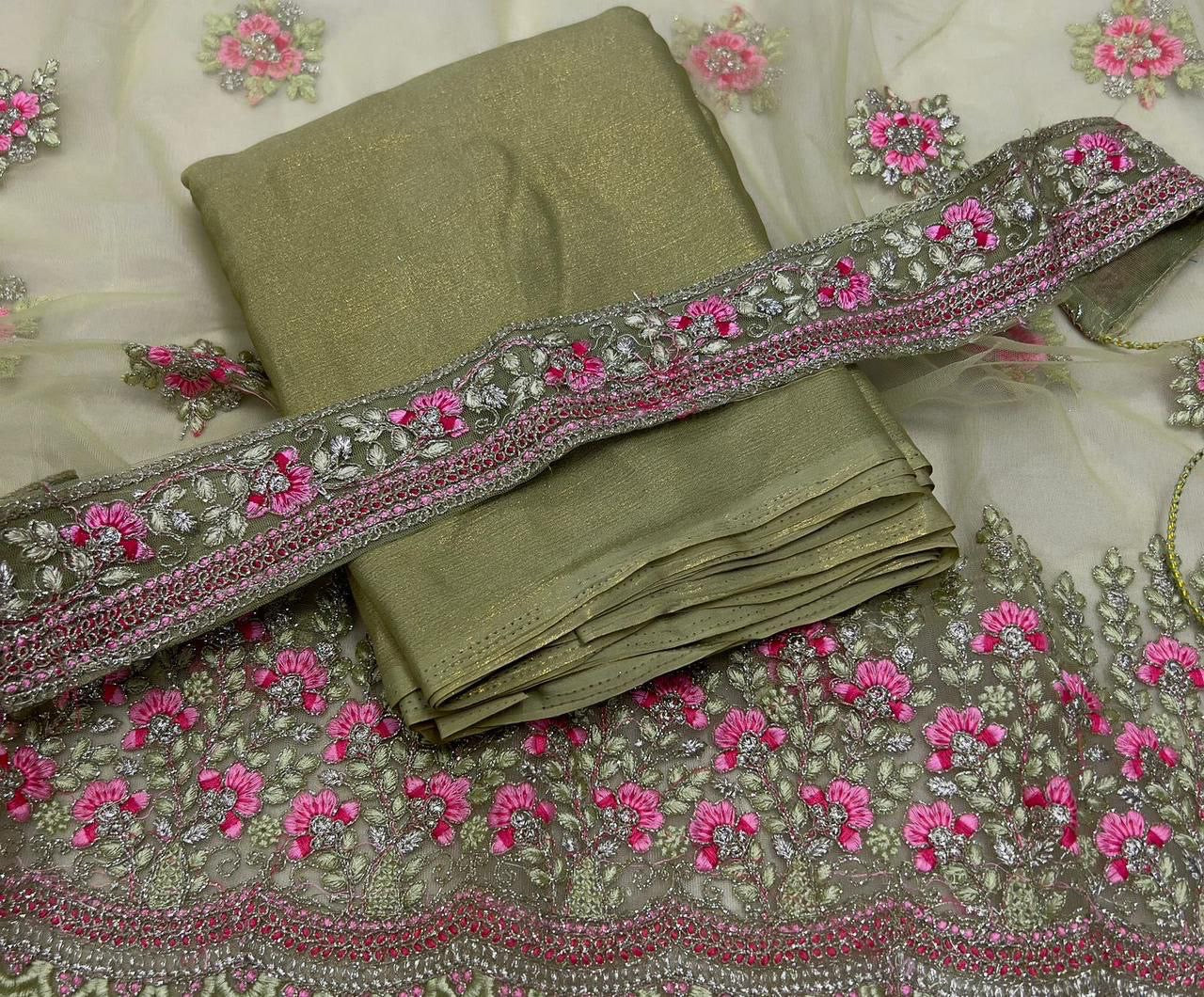 Shimmer Chiffon Saree x Free Waist Belt - Bridesmaid Special