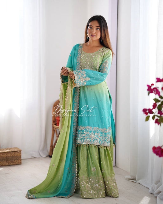 LAVINAA - Ombré Sharara Suit