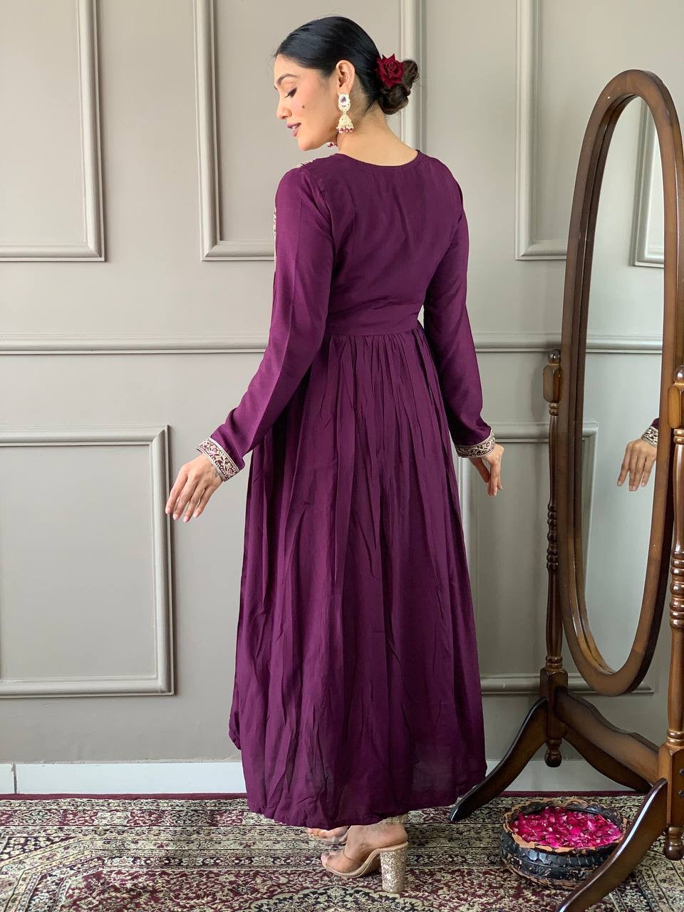 Premium Purple Kurti Set x Grand Neckline