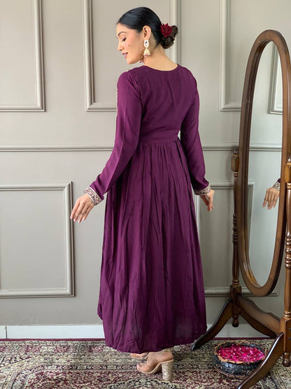 Premium Purple Kurti Set x Grand Neckline