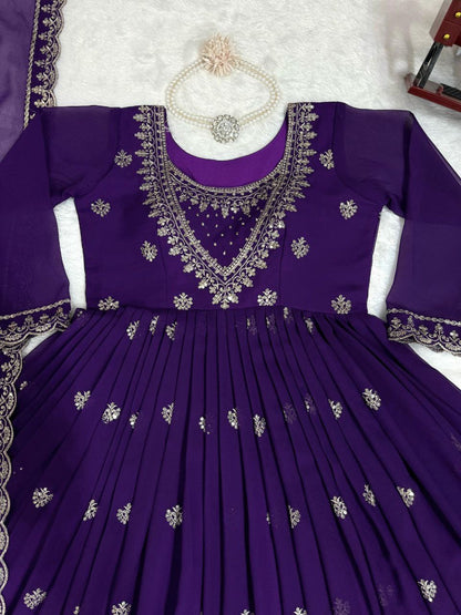 ESHANA - Purple Anarkali Suits