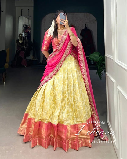 AARTHI - Half Sarees Kanchi Banarasi Lehenga