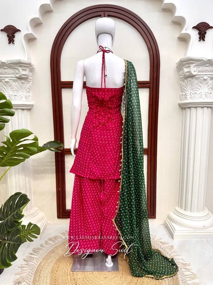 Laksharaa Sarees DORA Farsi Suit Pretty Pink on mannequin, back view