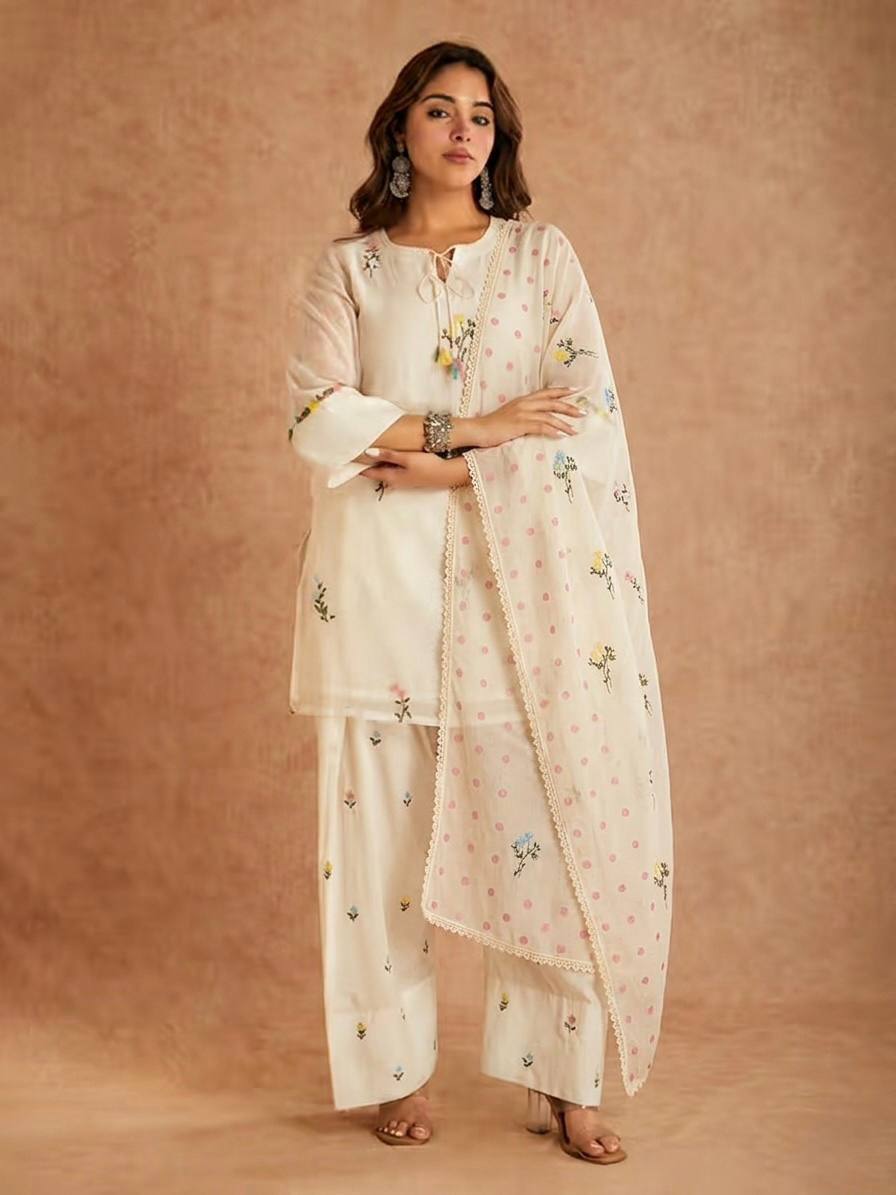 Laksharaa Sarees Cotton Silk summer special suit Off-White