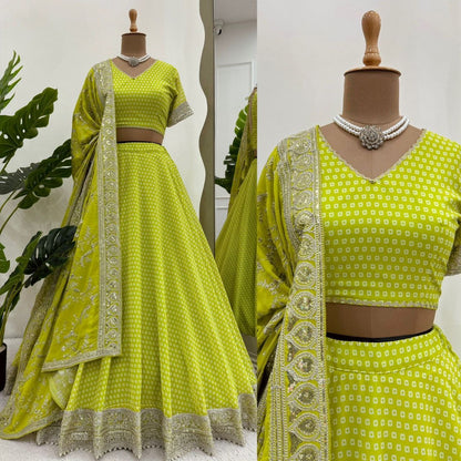 Saboor - Lime Green Lehenga 
x Grand Duppata