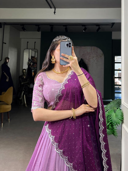 RUKMANI — Premium Glossy Half Saree Lehenga