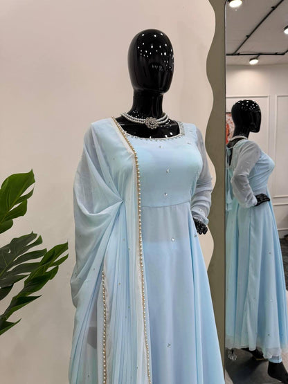 SAMIHA - Baby Blue Anarkali Suit